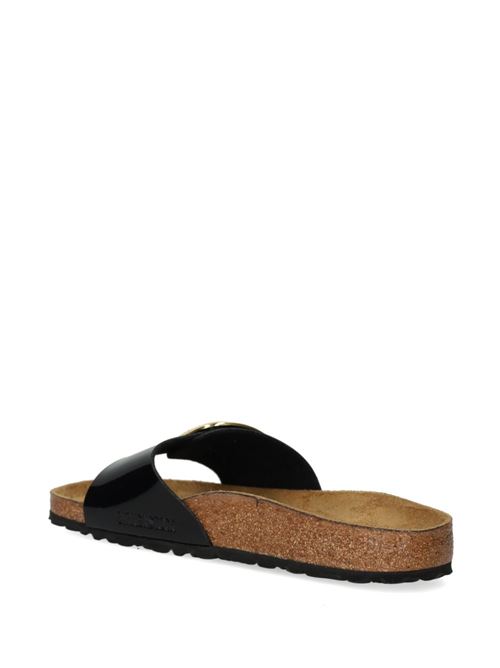 Ciabatte Birkenstock Madrid Big Buckle nere verniciate con maxi fibbia dorata BIRKENSTOCK | MADRID BIG1027785